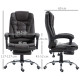 PU Leather Executive Office Chair, High Back Swivel Chair with Retractable Footrest, Adjustable Height, Reclining Function, Brow