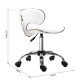 Adjustable Rolling Swivel Beauty Salon Chair, Stool for Spa, Technician - White