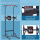 Power Tower Station with Dip Stand, Pull Up Bar Home Office Gym Training Workout Equipment