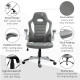 Vinsetto Computer Gaming Chair, Office Desk Swivel Chair, PU Leather Racing Chair with 90° Flip-up Armrest, Adjustable Height an