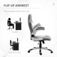 Vinsetto Computer Gaming Chair, Office Desk Swivel Chair, PU Leather Racing Chair with 90° Flip-up Armrest, Adjustable Height an