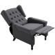 Recliner Armchair, Vintage Reclining Chair with Nail Head Trim, Wingback Chair with Button Tufted Back and Footrest, for Living 