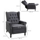 Recliner Armchair, Vintage Reclining Chair with Nail Head Trim, Wingback Chair with Button Tufted Back and Footrest, for Living 