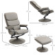 Recliner Chair with Ottoman 360° Swivel Faux Leather High Back Armchair w/ Footrest Stool for Home Office