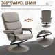 Recliner Chair with Ottoman 360° Swivel Faux Leather High Back Armchair w/ Footrest Stool for Home Office