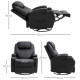 Recliner Armchair, Rocking Massage Swivel PU Leather Manual Reclining Chair with Adjustable Leg Rest, Drink Holders, Side Pocket