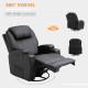 Recliner Armchair, Rocking Massage Swivel PU Leather Manual Reclining Chair with Adjustable Leg Rest, Drink Holders, Side Pocket