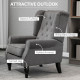 Retro Accent Chair, Wingback Armchair with Wood Frame Button Tufted Design for Living Room Bedroom, Dark Grey