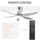 Reversible Ceiling Fan with Light, 6 Blades Indoor Modern Mount LED Lighting Fan with Remote Controller, for Bedroom, Living Roo