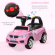 Baby Toddler Ride On Car, Foot to Floor Slider with Horn, Music, Working Lights, Storage, Big Steering Wheel, Pink | Aosom UK