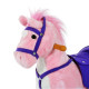 Rocking Horse Kids Ride on Walking Horse Animal Pony Wheeled Riding Plush Toy w/Sound for 3 Years and Up (Pink)