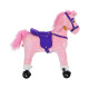 Rocking Horse Kids Ride on Walking Horse Animal Pony Wheeled Riding Plush Toy w/Sound for 3 Years and Up (Pink)