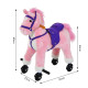 Rocking Horse Kids Ride on Walking Horse Animal Pony Wheeled Riding Plush Toy w/Sound for 3 Years and Up (Pink)