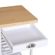 Rolling Kitchen Island Trolley Cart Drawer Shelves Basket Wheels W/  6 Bottle Wine Rack White