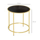 Round Side Table Morden Coffee Tables with Gold Metal Base, Table with Tempered Glass Tabletop, for Living Room, Bedroom, dining