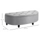 Semi-Circle Bed End Bench Ottoman with Storage Tufted Upholstered Accent Seat Footrest Stool with Rubberwood Legs for Bedroom &amp; 