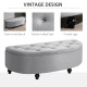 Semi-Circle Bed End Bench Ottoman with Storage Tufted Upholstered Accent Seat Footrest Stool with Rubberwood Legs for Bedroom &amp; 