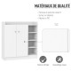 Shoe Storage Cabinet  Two Doors w/ Adjustable 4 Shelves Cupboard Footwear Rack Stand Organiser Hallway White