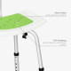 Shower Stool with Backrest, Height Adjustable Shower Chair with Anti-slip Foot Pads, Shower Head Holder, Green