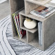 Side Table, 3 Tier End Table with Open Storage Shelves, Living Room Coffee Table Organiser Unit, Cement Colour