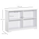 Wooden Cube Bookcase, 2 Tier Open Storage Shelving Unit with 4 Compartments, Freestanding Display Bookshelf for Home Office Livi