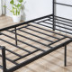 Single Metal Bed Frame Solid Bedstead Base with Headboard and Footboard, Metal Slat Support and Underbed Storage Space, Bedroom 