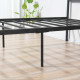 Single Metal Bed Frame Solid Bedstead Base with Headboard and Footboard, Metal Slat Support and Underbed Storage Space, Bedroom 