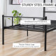 Single Metal Bed Frame Solid Bedstead Base with Headboard and Footboard, Metal Slat Support and Underbed Storage Space, Bedroom 