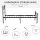 Single Metal Bed Frame Solid Bedstead Base with Headboard and Footboard, Metal Slat Support and Underbed Storage Space, Bedroom 