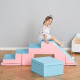 2-piece Soft Play Set, Baby Foam Climber Block for Toddler 1-3 Years, Pink Blue