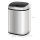 Stainless Steel Kitchen Sensor Dustbin Automatic Touchless Rubbish Garbage Waste Bin 48L Silver