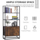 Storage Cabinet with 3 Open Shelves Cupboard Freestanding Tall Organizer Multifunctional Rack for Livingroom Bedroom Kitchen Rus