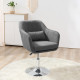 Swivel Linen Fabric Accent Chair for Living Room Contemporary Vanity Armchair with Adjustable Height Thick Cushion Lumbar Suppor