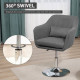 Swivel Linen Fabric Accent Chair for Living Room Contemporary Vanity Armchair with Adjustable Height Thick Cushion Lumbar Suppor