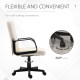 Swivel Executive Office Chair Home Mid Back PU Leather Computer Desk Chair for Adults with Arm, Wheels, Cream