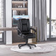 Office Chair, Faux Leather Computer Desk Chair, Mid Back Executive Chair with Adjustable Height and Swivel Rolling Wheels for Ho