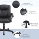 Office Chair, Faux Leather Computer Desk Chair, Mid Back Executive Chair with Adjustable Height and Swivel Rolling Wheels for Ho