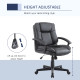 Office Chair, Faux Leather Computer Desk Chair, Mid Back Executive Chair with Adjustable Height and Swivel Rolling Wheels for Ho