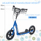 Teen Push Scooter, Kids Scooter w/ 12&quot; EVA Tyres, Rear Brake, Foot Brace, Children Stunt Scooter Big Wheels Scooter for 5-12 Yea