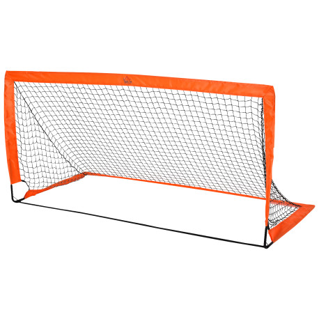 Set of 2 Football Goal Net 6 x 3 ft Foldable Outdoor Sport Training Teens Adults Football with Carrying Bag Orange