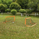 Set of 2 Football Goal Net 6 x 3 ft Foldable Outdoor Sport Training Teens Adults Football with Carrying Bag Orange