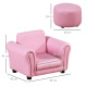 Toddler Chair Single Seater Kids Sofa Set, 54 x 42 x 41cm, Kids Sofa with Stool, Pink