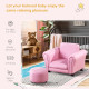 Toddler Chair Single Seater Kids Sofa Set, 54 x 42 x 41cm, Kids Sofa with Stool, Pink