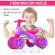 Baby Balance Bike Toddler Training Walker Smooth Rubber Wheels Ride on Toy Storage Bin Gift for Boys Girls Violet Fuchsia