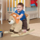 Kids Children Rocking Horse Plush Ride On Lion Seat w/ Sound Wood Base Seat Safety Belt Toddler Baby Toy for 18-36 Months Brown