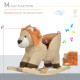 Kids Children Rocking Horse Plush Ride On Lion Seat w/ Sound Wood Base Seat Safety Belt Toddler Baby Toy for 18-36 Months Brown