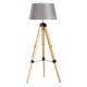 Tripod Floor Lamp Wooden Adjustable Modern Illumination Design E27 Bulb Compatible (Grey Shade) 99-143H