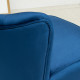 Velvet Accent Chair Occasional Tub Seat Padding Curved Back w/ Ottoman Wood Frame Legs Home Furniture, Dark Blue