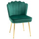 Velvet-Feel Shell Accent Chair - Green