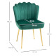 Velvet-Feel Shell Accent Chair - Green